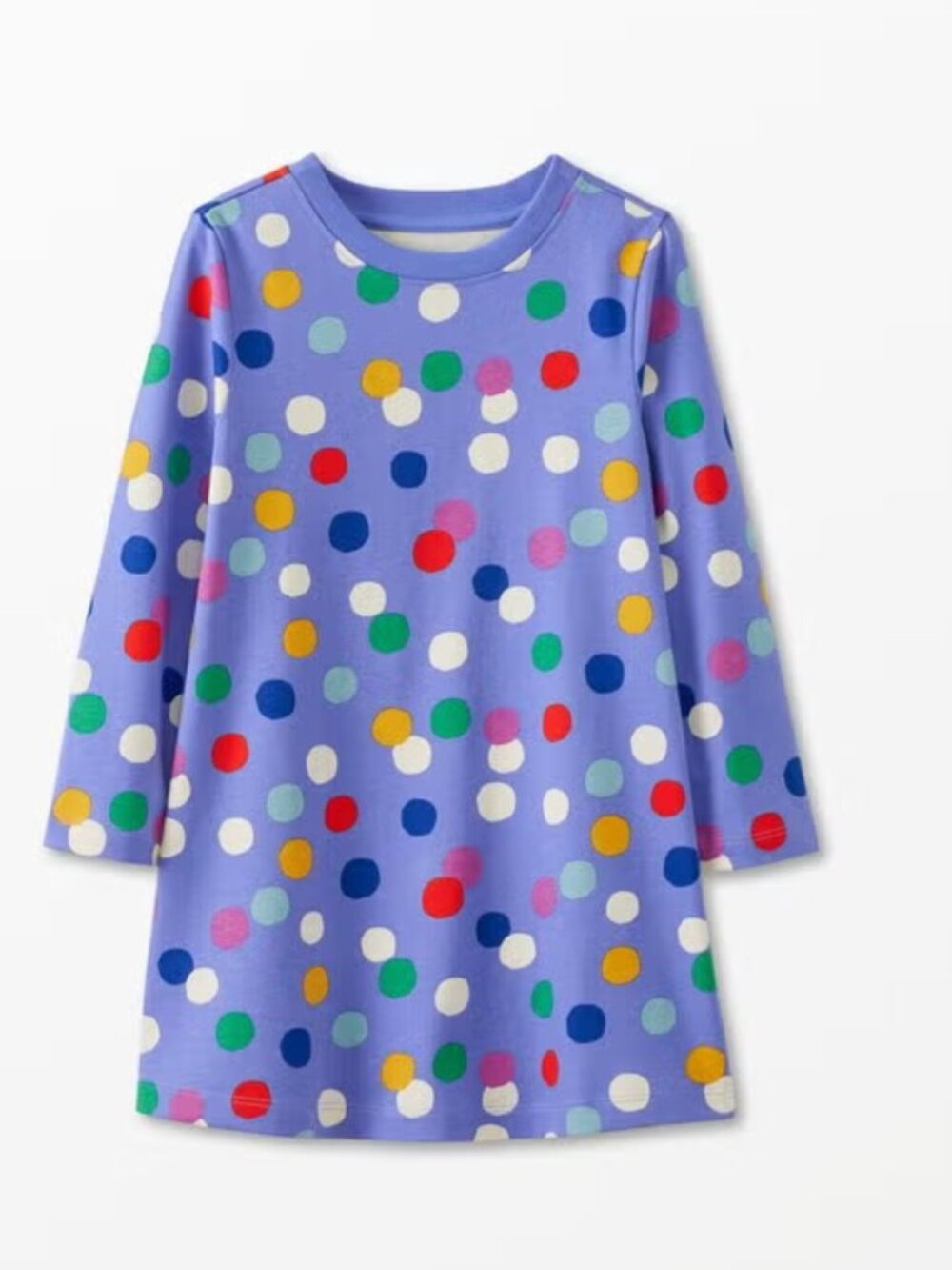 Hanna Andersson Long Sleeve T-Shirt Dress - Confetti on Lavender Sz: 6-7 Year